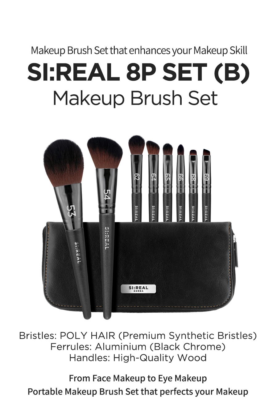 SI:REAL Makeup Brush Set 8PCS